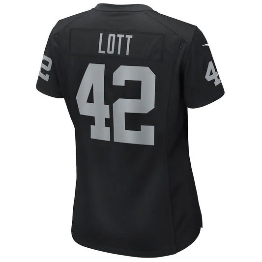 LV.Raiders #42 Ronnie Lott Black Game Retired Player Jersey Stitched American Football Jerseys