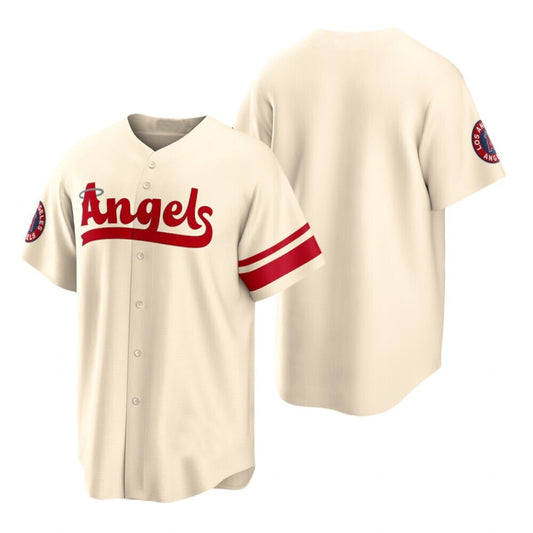 Baseball Los Angeles Angels Blank Cream Stitched 2022 City Connect Jersey Men Youth Women