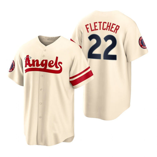 Baseball Los Angeles Angels #22 David Fletcher Cream Stitched 2022 City Connect Jersey Men Youth Women