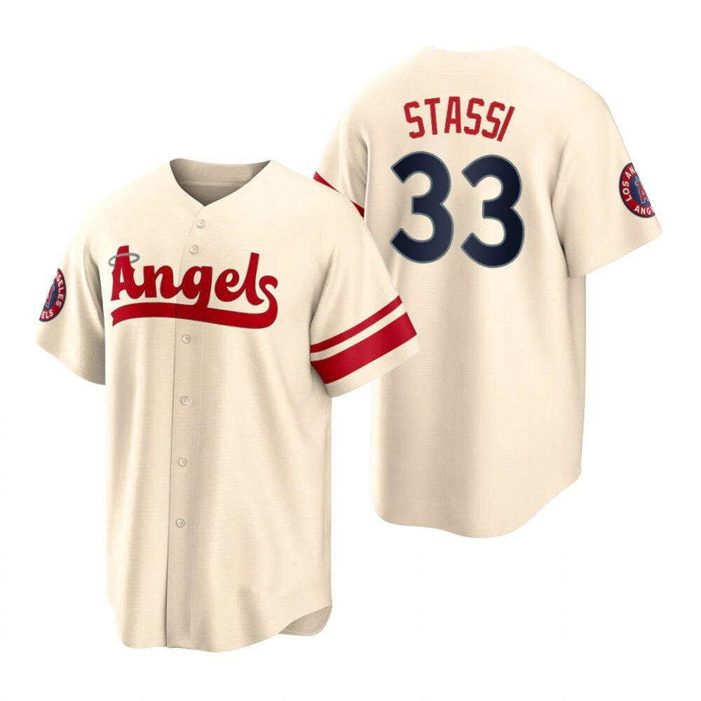 Baseball Los Angeles Angels #33 Max Stassi Cream Stitched 2022 City Connect Jersey Men Youth Women