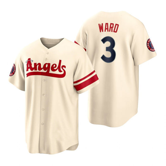 Baseball Los Angeles Angels #3 Taylor Ward Cream Stitched 2022 City Connect Jersey Men Youth Women