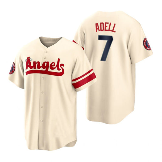 Baseball Los Angeles Angels #7 Jo Adell Cream Stitched 2022 City Connect Jersey Men Youth Women