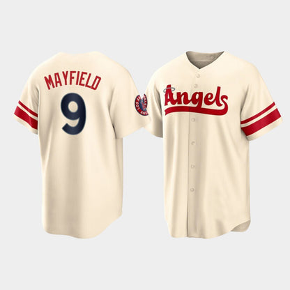 Baseball Los Angeles Angels #9 Jack Mayfield Cream Stitched 2022 City Connect Jersey Men Youth Women