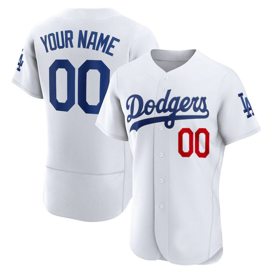 Custom Baseball Los Angeles Dodgers White Stitched Jerseys