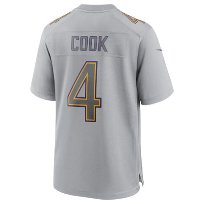 MN.Vikings #4 Dalvin Cook Gray Atmosphere Fashion Game Jersey Stitched American Football Jerseys