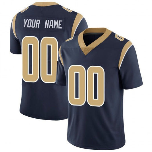 Custom LA.Rams Navy Football Jerseys Stitched Limited Jerseys 2022 Super Bowl LVI