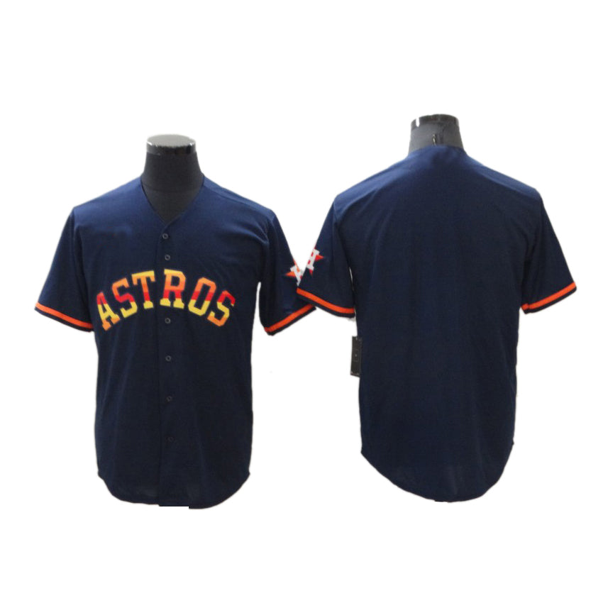 Mens Baseball Houston Astros Blank Navy Rainbow Stitched Jersey