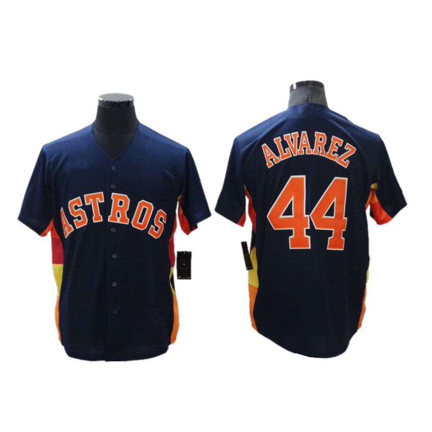 Mens Houston Astros #44 Yordan Alvarez Navy Stitched Jersey