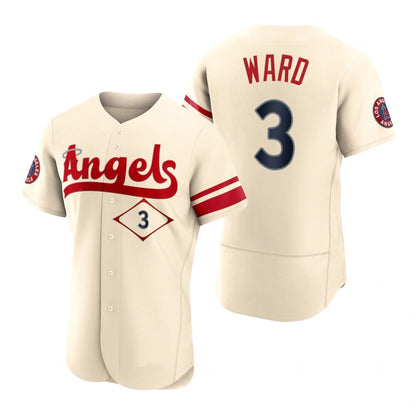 Men Baseball Los Angeles Angels #3 Taylor Ward Cream Stitched 2022 City Connect Jersey