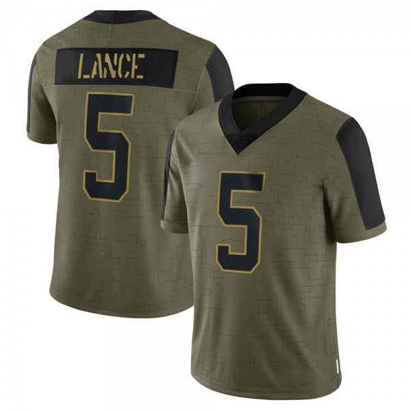 Men's #5 Trey Lance SF.49ers Limited Stitched Jerseys