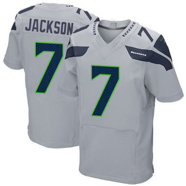 S.seahawks #7 Tarvaris Jackson Gray Alternate Elite Jersey Stitched American Football Jerseys