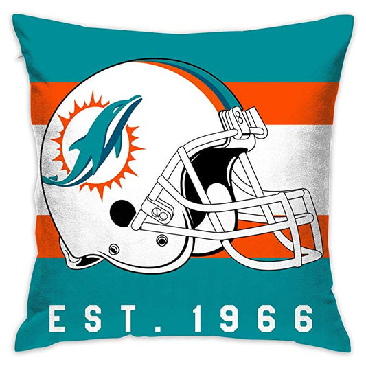 Personalized Football Miami Dolphins Design Pillowcase Decorative Throw Pillow Cover