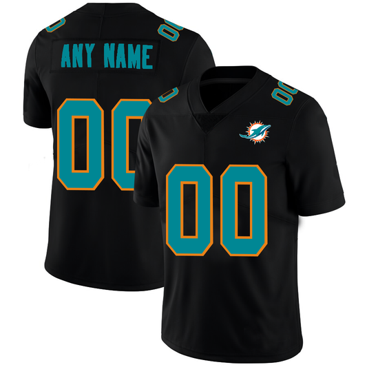 Custom M.Dolphins Football Jerseys Black American Stitched Name And Number Christmas Birthday Gift