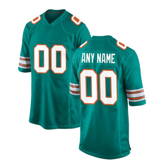 Custom Miami Dolphins Aqua Game Stitched Football Jerseys American