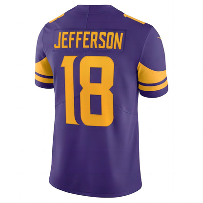 MN.Vikings #18 Justin Jefferson Purple Alternate Vapor Limited Jersey Stitched American Football Jerseys