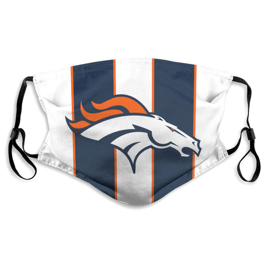 Custom Football Personalized CO.D.Bronco 01-White Dust Face Mask With Filters PM 2.5