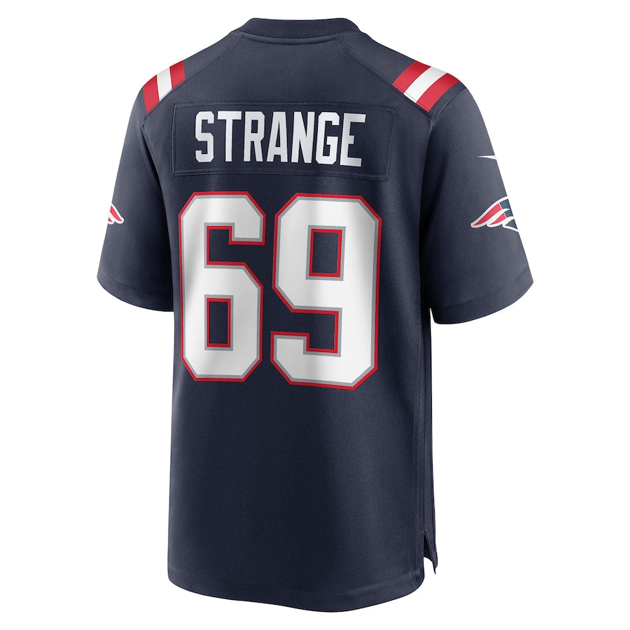 NE.Patriots #69 Cole Strange Navy 2022 Draft First Round Pick Game Jersey Stitched American Football Jerseys