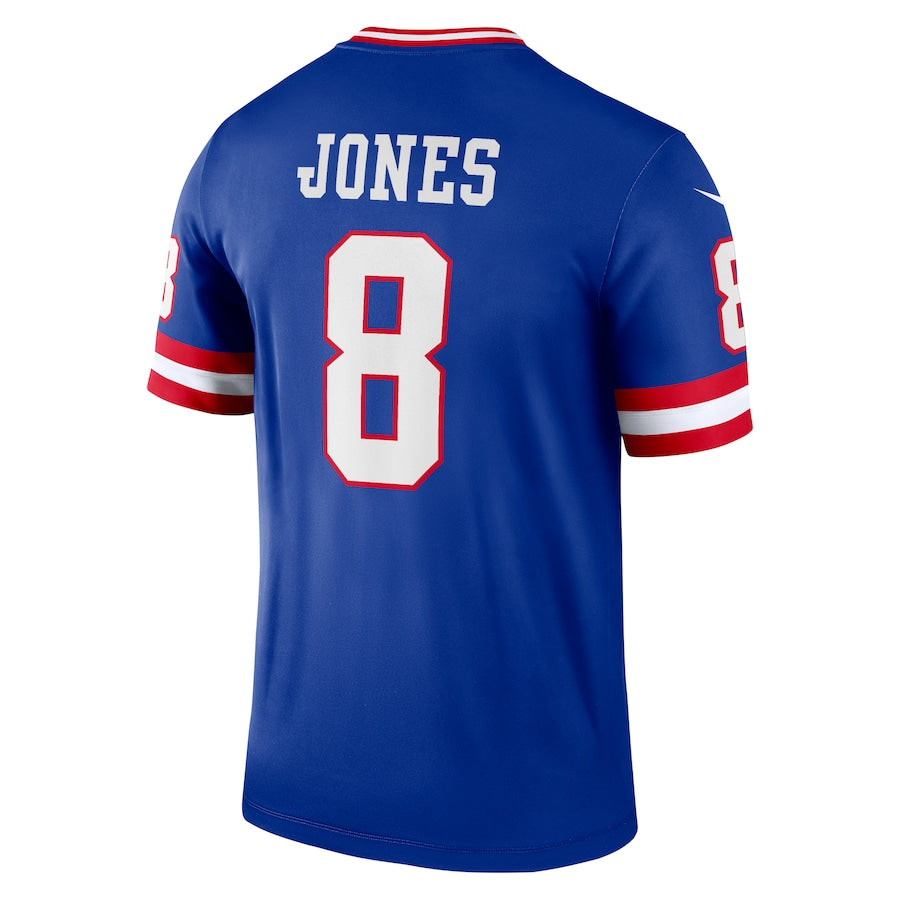 Football Jerseys NY.Giants #8 Daniel Jones Royal Classic Player Legend Stitched Jersey