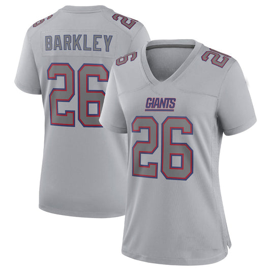 Football Jerseys NY.Giants #26 Saquon Barkley Gray Atmosphere Fashion Game Stitched American Jersey