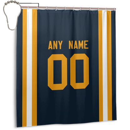 Custom Football Green Bay Packers style personalized shower curtain custom design name and number set of 12 shower curtain hooks Rings