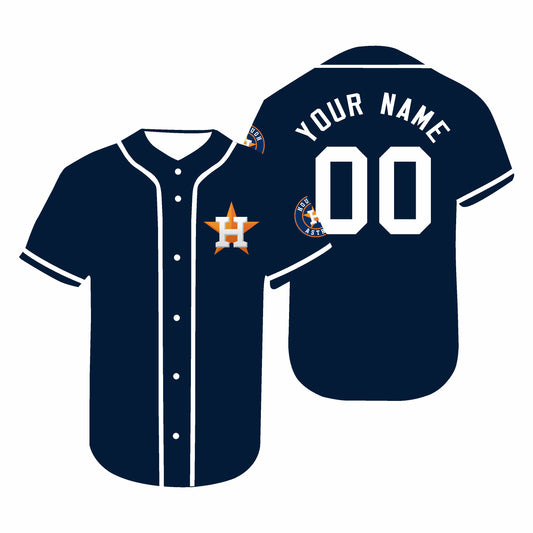 Custom Jerseys Baseball Houston Astros Navy Personalized Jersey Stitched Letter And Numbers For Men Women Youth Birthday Gift