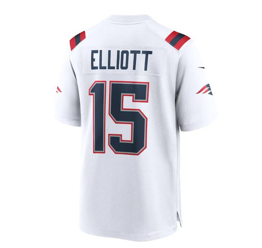 NE.Patriots #15 Ezekiel Elliott White Game Stitched Jerseys