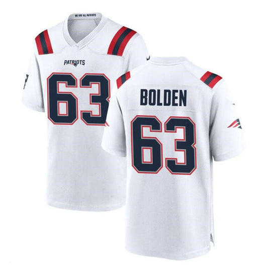 NE.Patriots #63 Isaiah Bolden Game Jersey - White Stitched American Football Jerseys