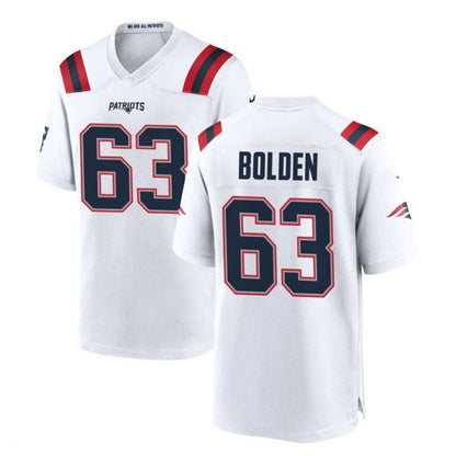 NE.Patriots #63 Isaiah Bolden Game Jersey - White Stitched American Football Jerseys