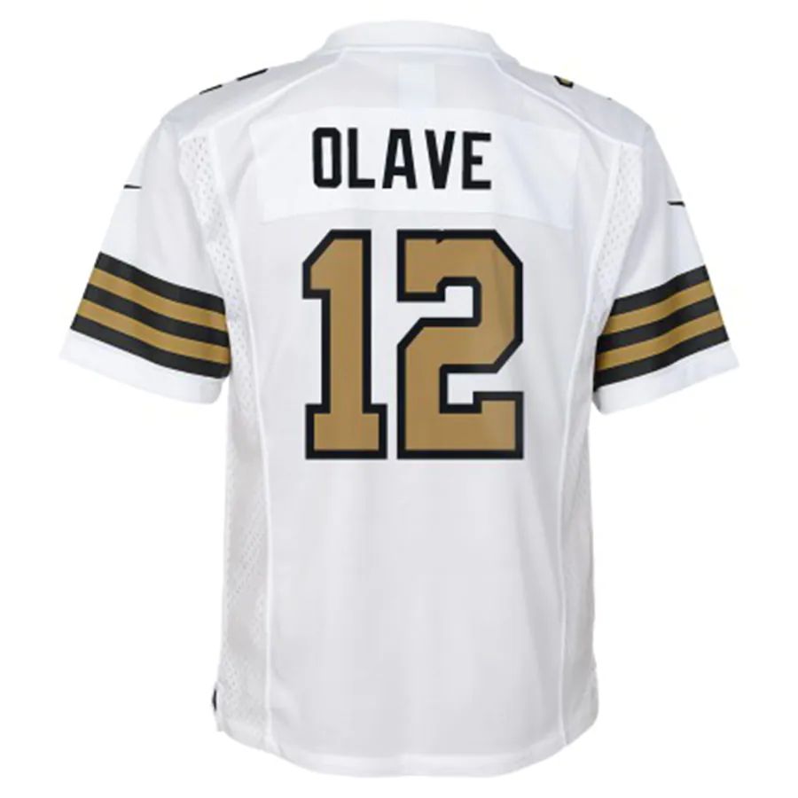 NO.Saints #12 Chris Olave White Alternate Game Jersey Stitched American Football Jerseys