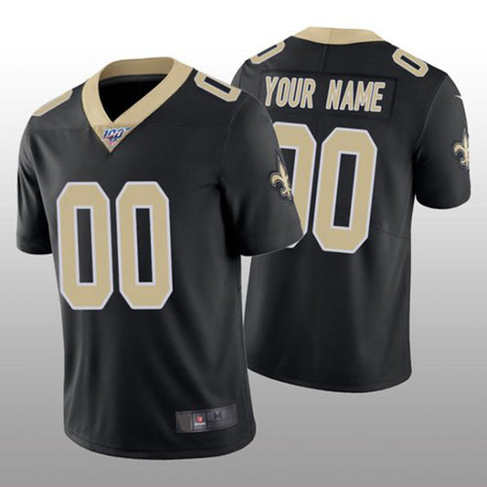 Custom NO.Saints Black Vapor Limited 100th Season Jersey American Jerseys Stitched Jersey Football Jerseys