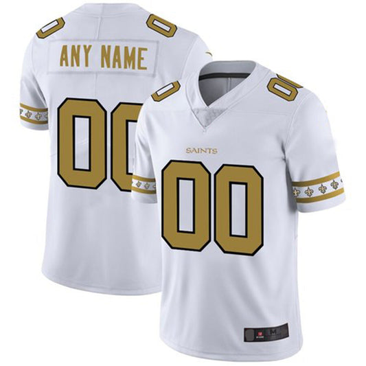 Custom NO.Saints White Team Logo Vapor Limited Jersey American Stitched Jersey Football Jerseys