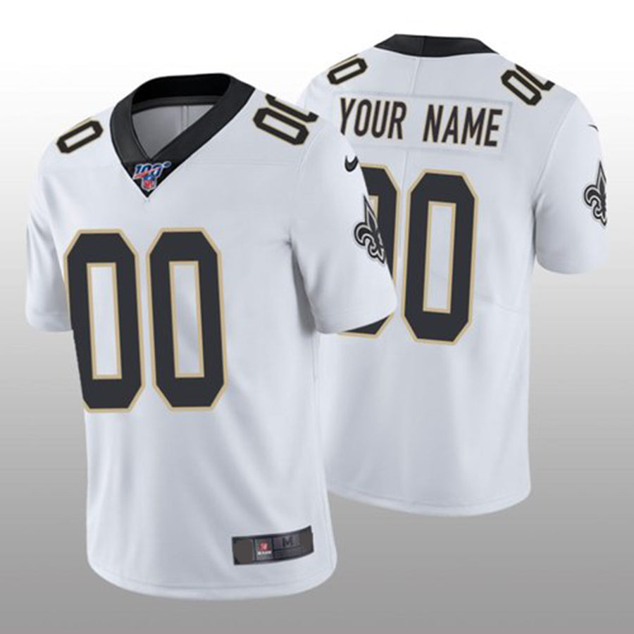 Custom NO.Saints White Vapor Limited 100th Season Jersey American Stitched Jersey Football Jerseys