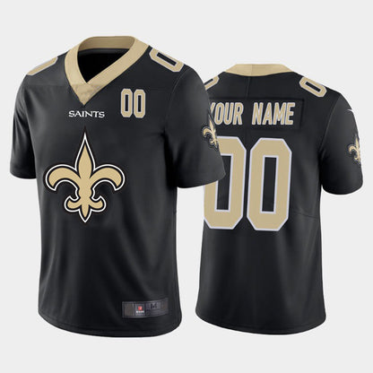 Custom NO.Saints Black Team Big Logo Number Vapor Untouchable Limited Jersey American Jerseys Stitched Jersey Football Jerseys