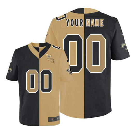 Custom NO.Saints Elite Team Gold Two Tone Jersey American Jerseys Stitched Jersey Football Jerseys