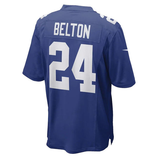 Football Jerseys NY.Giants #24 Dane Belton Royal Game Player Stitched American Jersey
