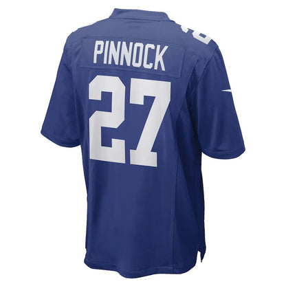 Football Jerseys NY.Giants #27 Jason Pinnock Royal Game Player Stitched American Jersey