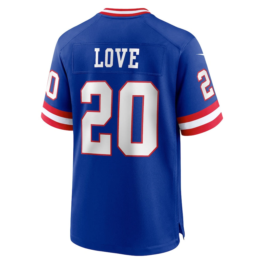 Football Jerseys NY.Giants #20 Julian Love Royal Classic Player Game Stitched American Jersey