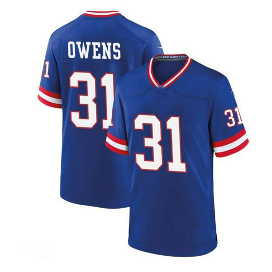NY.Giants #31 Gervarrius Owens Classic Game Jersey - Royal Stitched American Football Jerseys