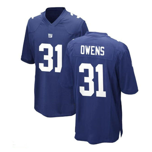 NY.Giants #31 Gervarrius Owens Game Jersey - Royal Stitched American Football Jerseys