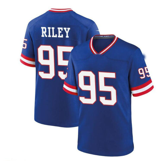 NY.Giants #95 Jordon Riley Classic Game Jersey - Royal Stitched American Football Jerseys