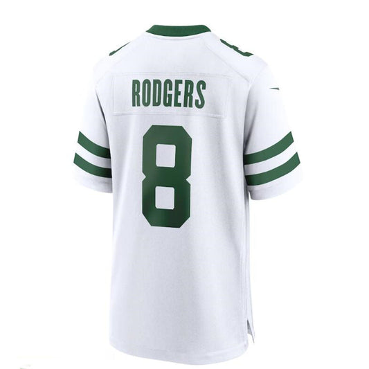 NY.Jets #8 Aaron Rodgers White Legacy Player Game Jersey Stitched American Football Jerseys