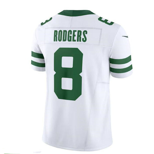 NY.Jets #8 Aaron Rodgers White Legacy Vapor F.U.S.E. Limited Jersey Stitched American Football Jerseys