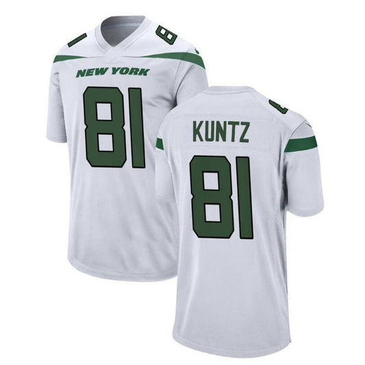 NY.Jets #81 Zack Kuntz Game Jersey - White Stitched American Football Jerseys