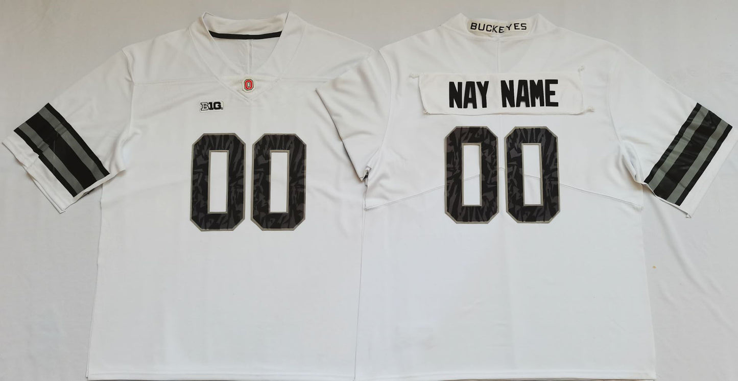 Custom Football Ohio State Buckeyes White Jersey Mens Youth Women Short Sleeve American College Jerseys