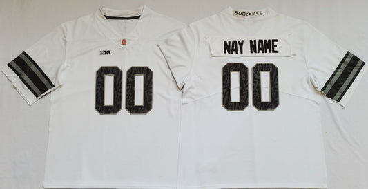 Custom Football Ohio State Buckeyes White Jersey Mens Youth Women Short Sleeve American College Jerseys