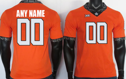 Custom Football Oklahoma State Cowboys Orange Jersey Mens Youth Women Short Sleeve American College Jerseys