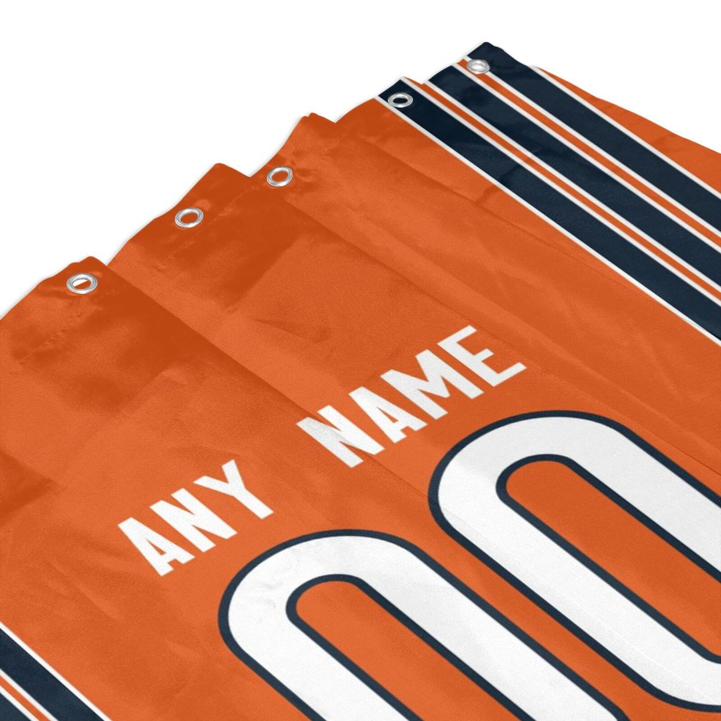 Custom Football Chicago Bears style personalized shower curtain custom design name and number set of 12 shower curtain hooks Rings