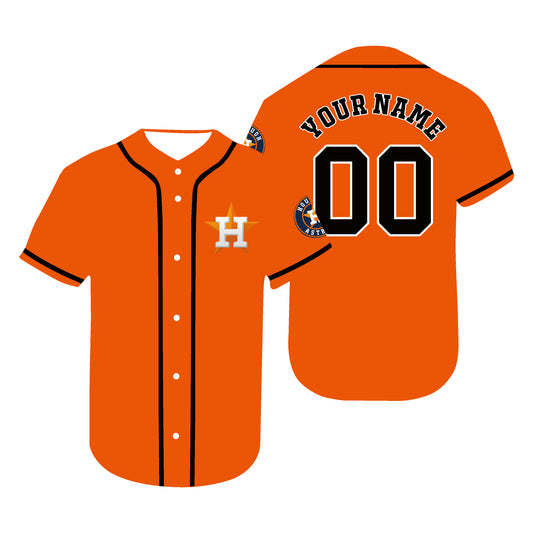 Custom Jerseys Baseball Houston Astros Orange Personalized Jersey Stitched Letter And Numbers For Men Women Youth Birthday Gift