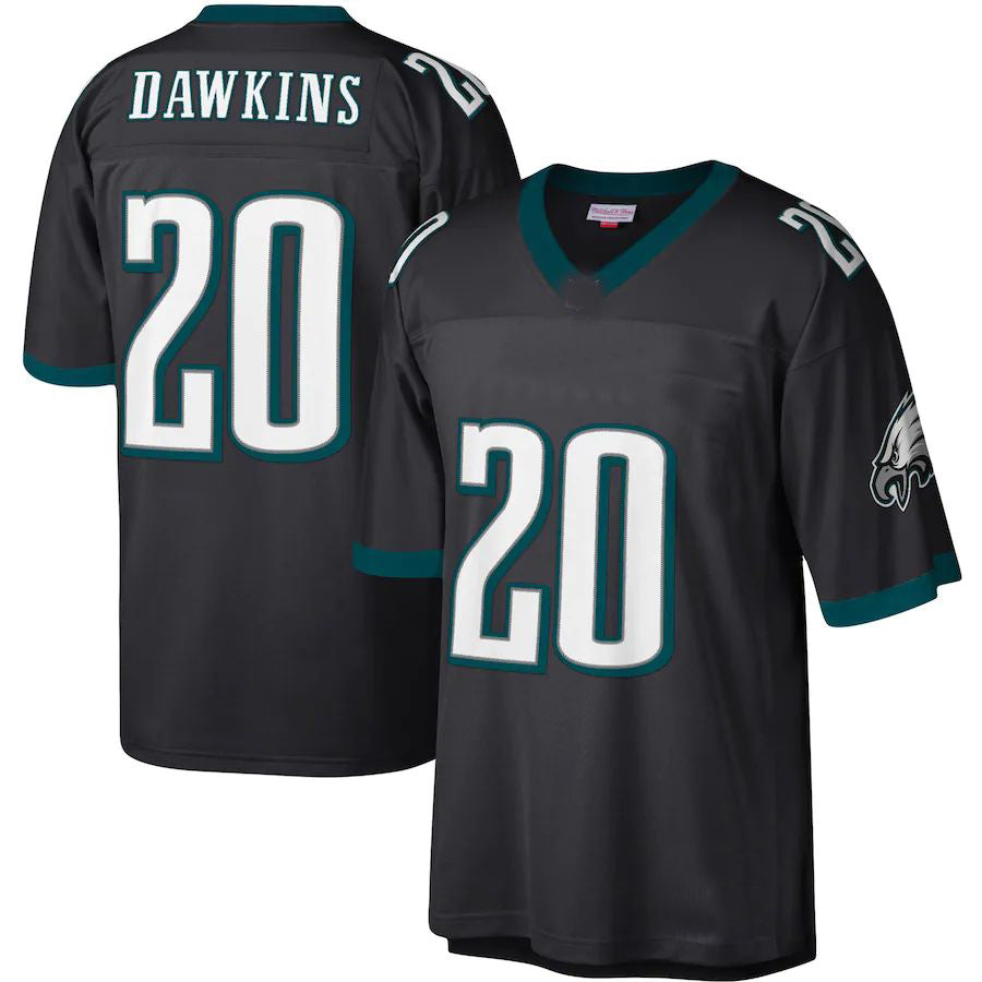 P.Eagles #20 Brian Dawkins Mitchell & Ness Black Legacy Replica Jersey Stitched American Football Jerseys