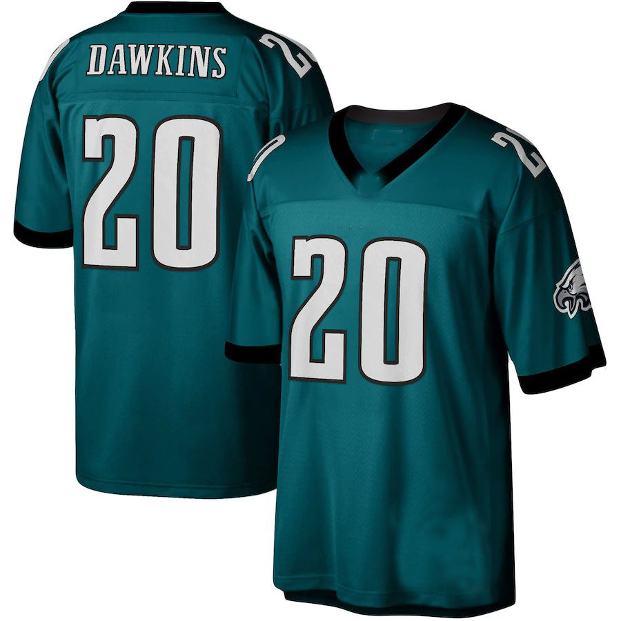 P.Eagles #20 Brian Dawkins Mitchell & Ness Midnight Green 1996 Legacy Replica Jersey Stitched American Football Jerseys